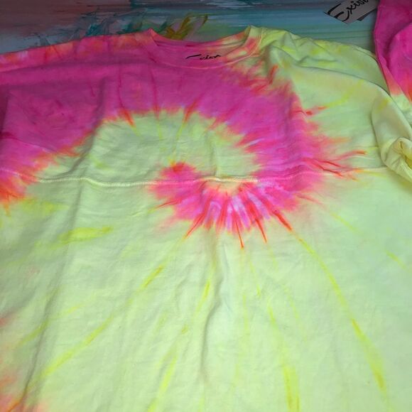 Exist Bright yellow/pink tie-dye oversize Tshirt - Picture 3 of 12